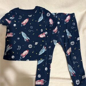 Wonder Nation Navy Rocket Pajama Set